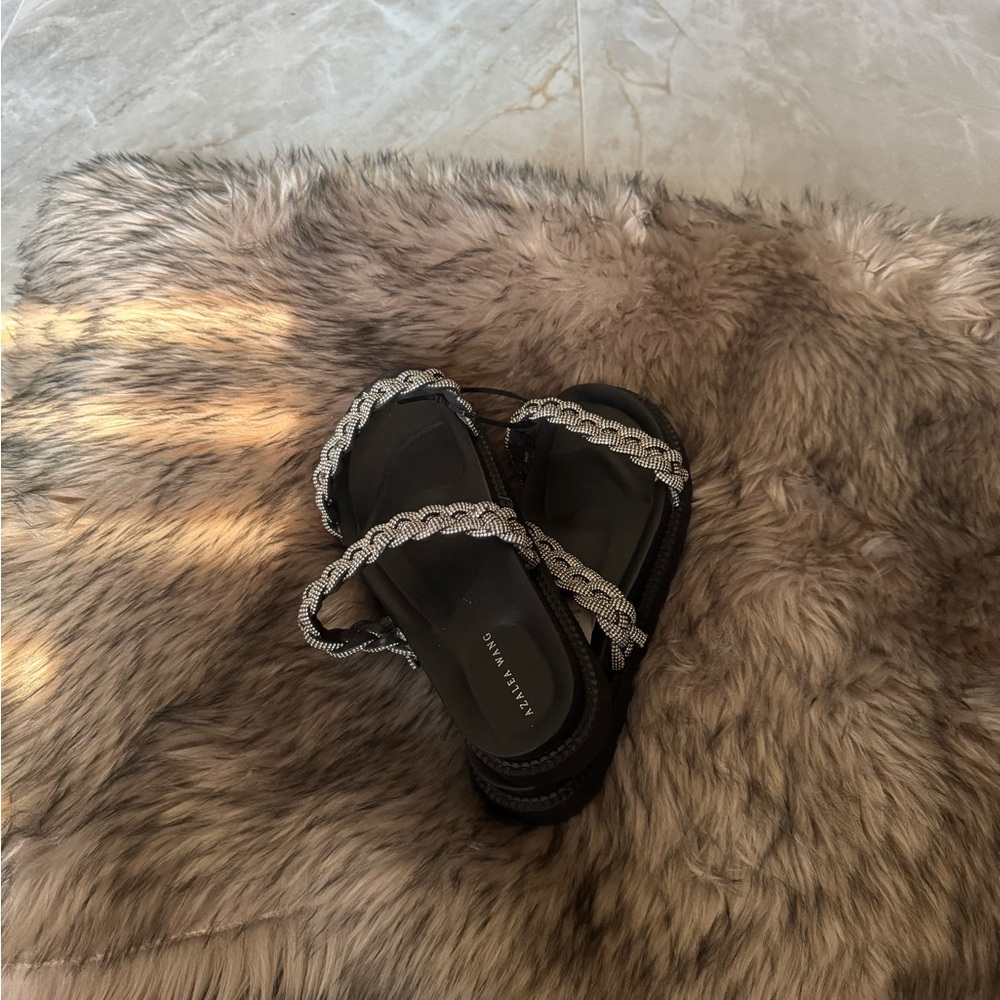 Chic Black Sandals with Silver Accents